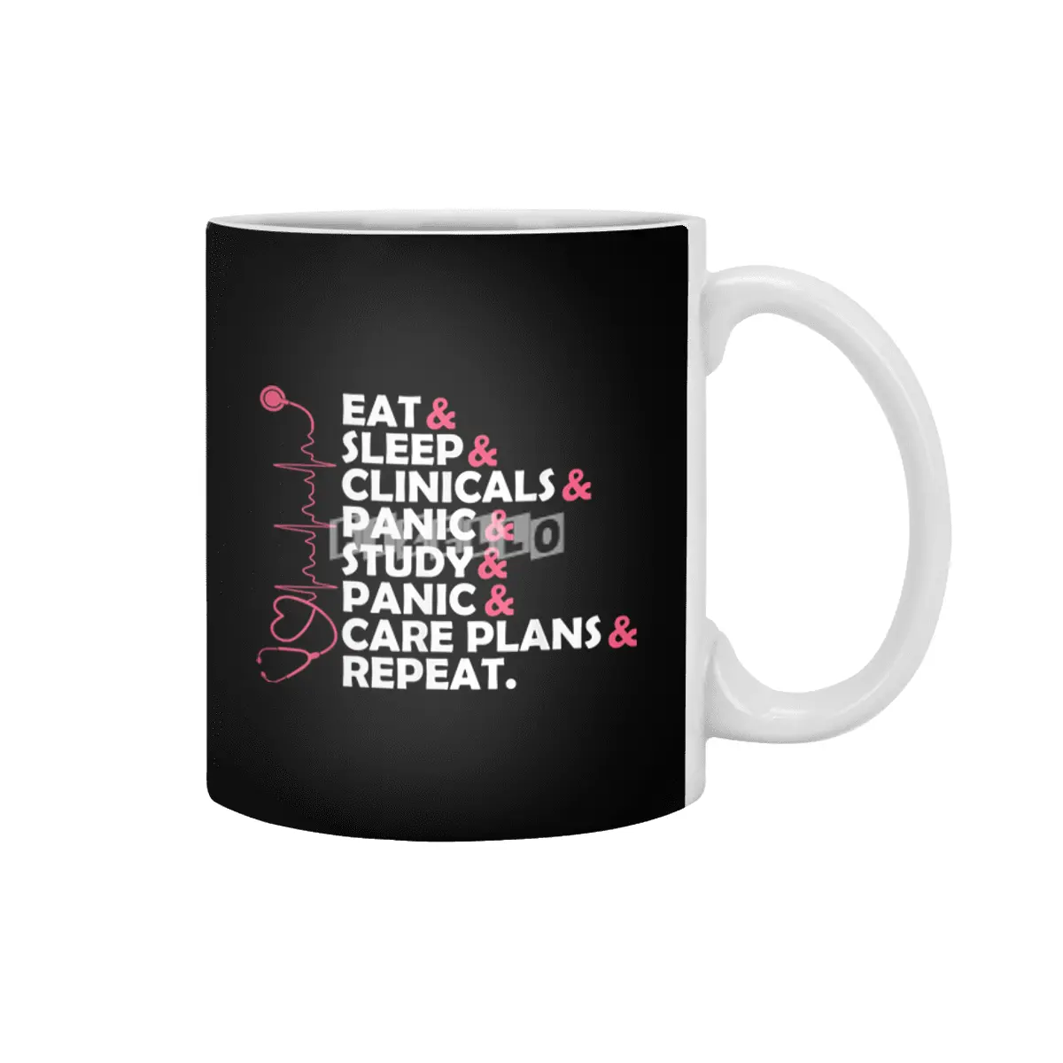 Funny Quote Nurse Day Nursing Students Eat Sleep Gift Tshirt T-Shirt Beyaz Kupa
