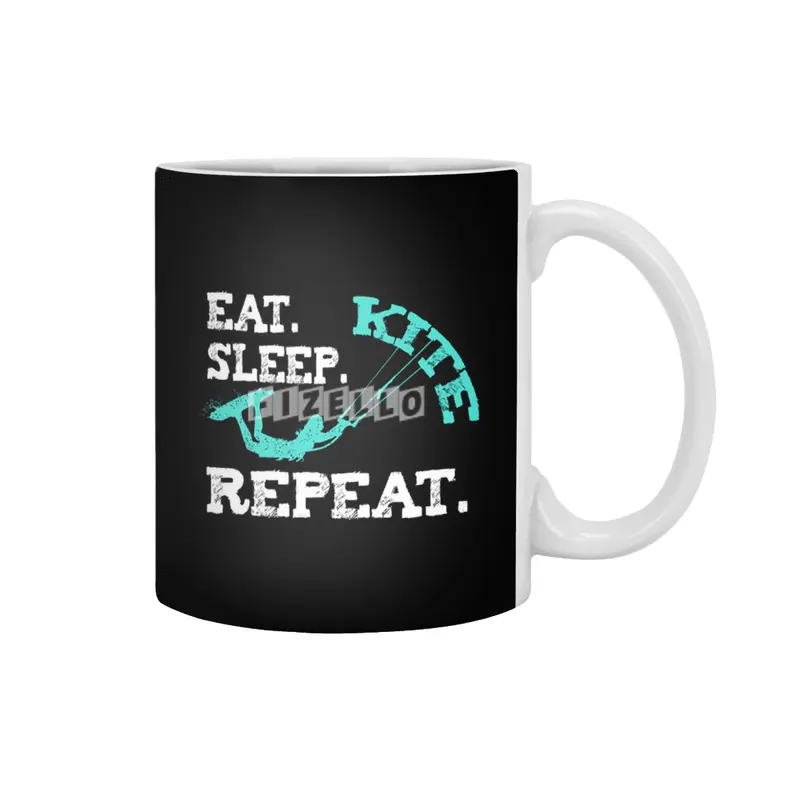 Kiteboarding Eat Sleep Kite Beyaz Kupa