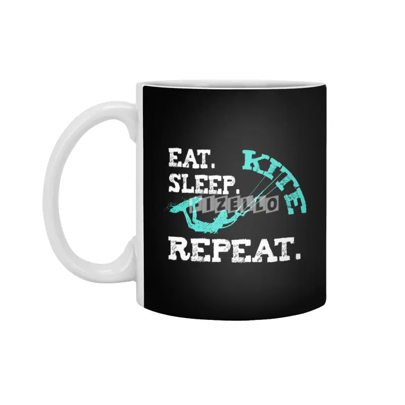 Kiteboarding Eat Sleep Kite Beyaz Kupa
