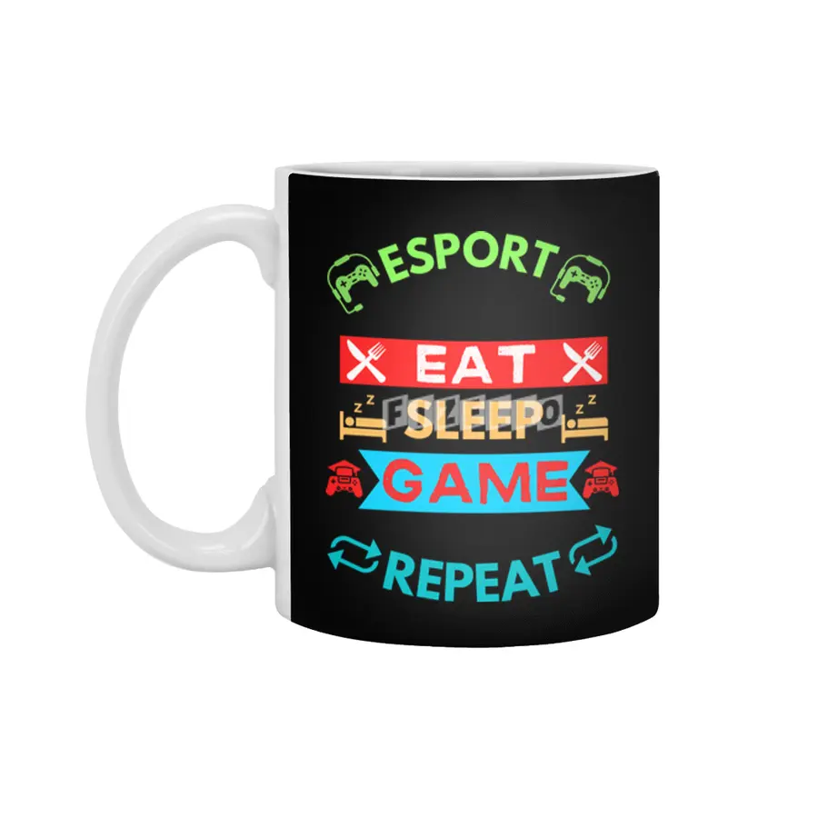 Esport Eat Sleep Game Repeat Beyaz Kupa