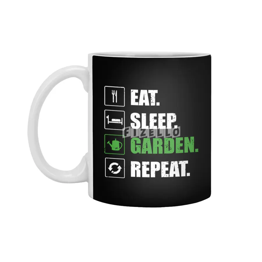 Garden Design Eat Sleep Garden Repeat Beyaz Kupa