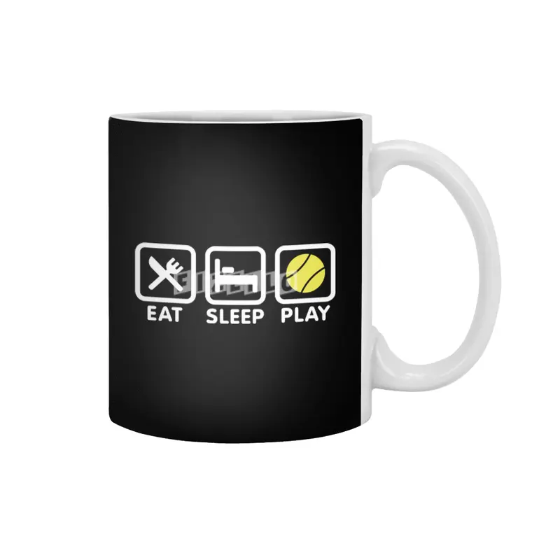Funny Tennis Player Retro Sport Eat Sleep Tennis Beyaz Kupa