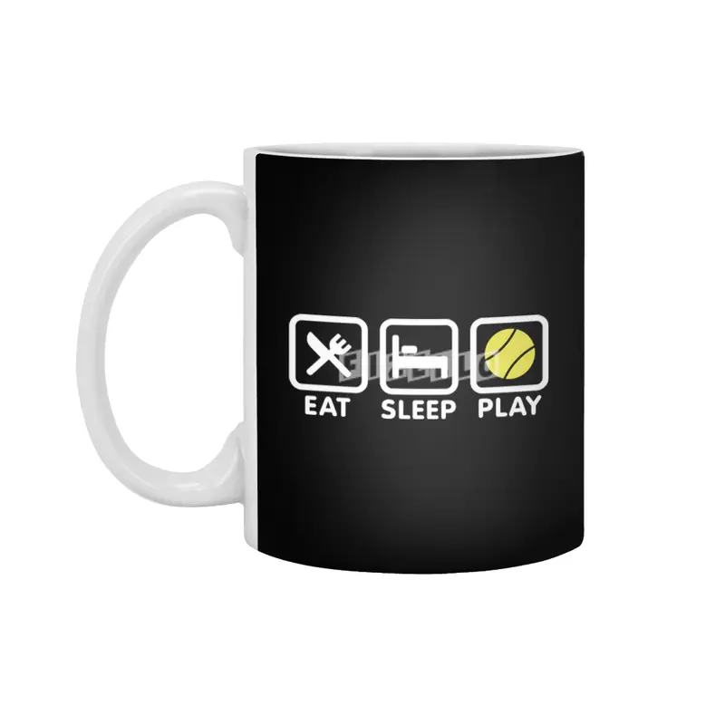 Funny Tennis Player Retro Sport Eat Sleep Tennis Beyaz Kupa