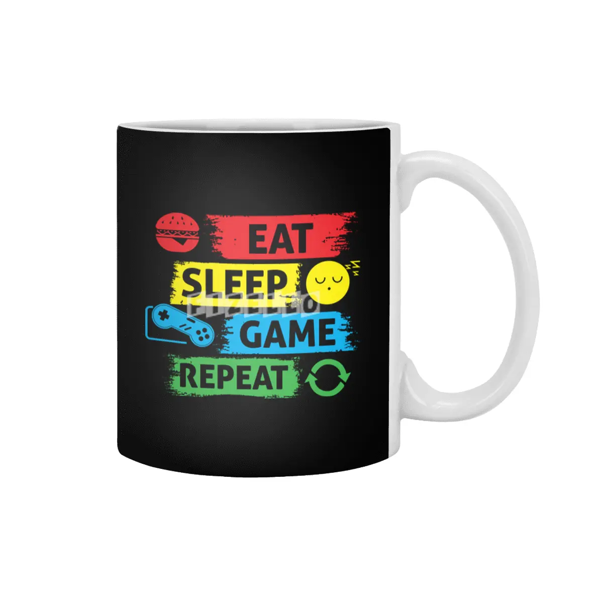 Esport eat sleep game repeat Essential T-Shirt Beyaz Kupa
