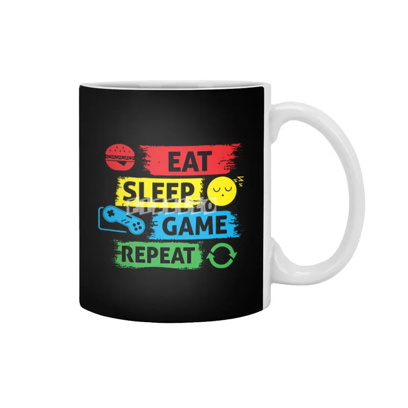 Esport eat sleep game repeat Essential T-Shirt Beyaz Kupa