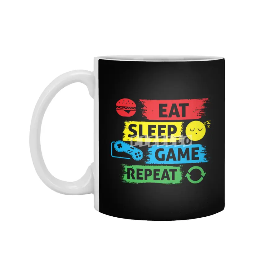 Esport eat sleep game repeat Essential T-Shirt Beyaz Kupa
