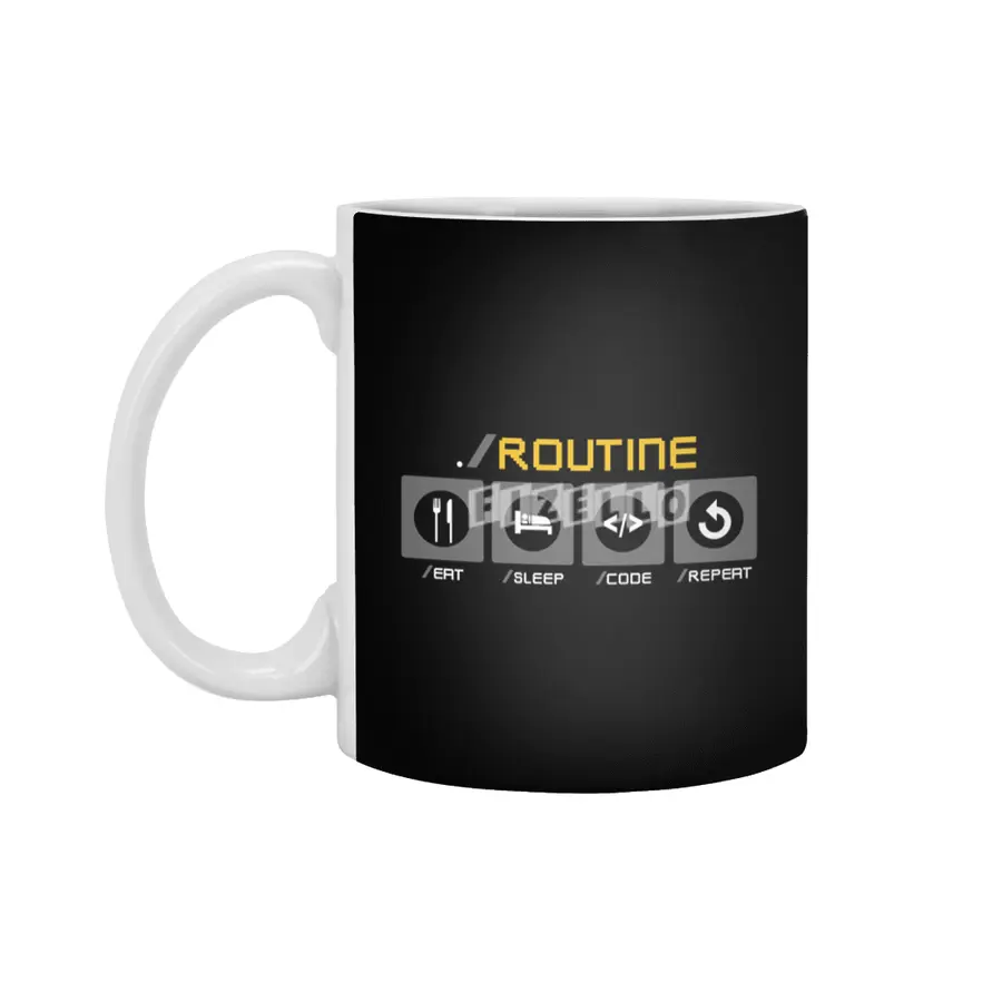 Programmer Routine Eat Sleep Code Repeat Beyaz Kupa