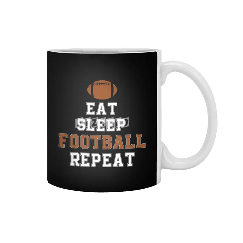 Football Player Eat Sleep Football Repeat Love Football Beyaz Kupa