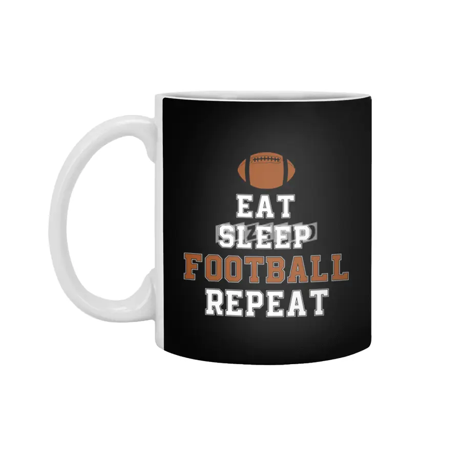 Football Player Eat Sleep Football Repeat Love Football Beyaz Kupa