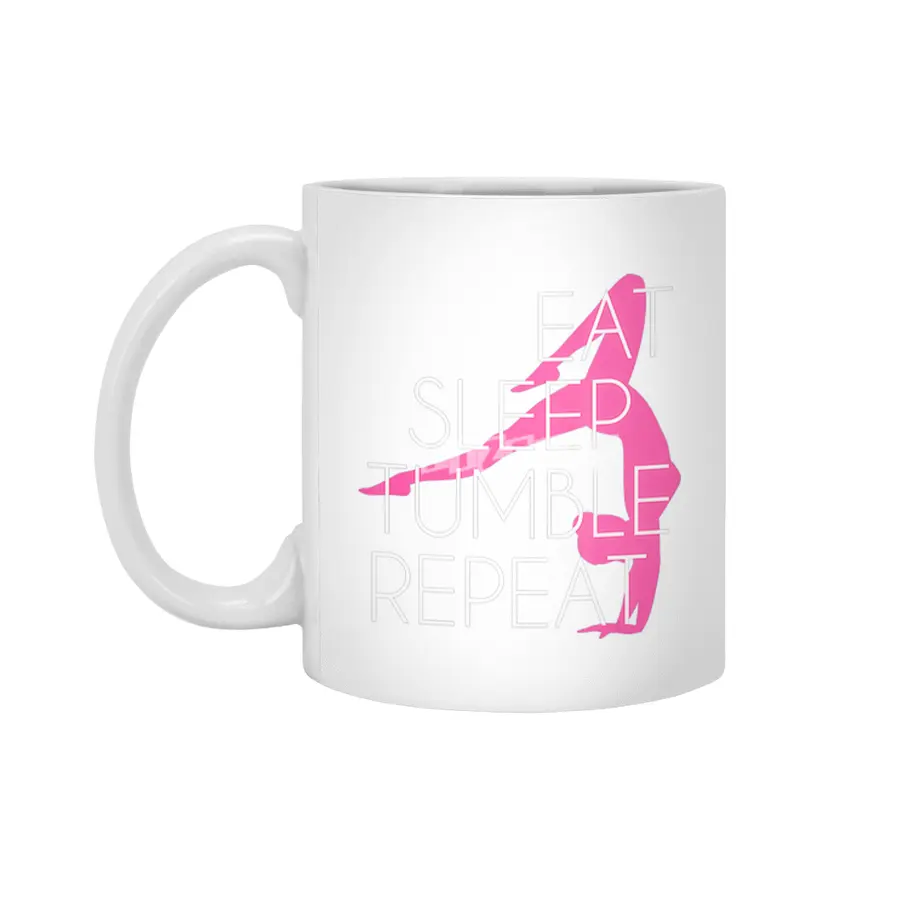 Funny Gymnast Gift Eat Sleep Tumble Repeat Beyaz Kupa