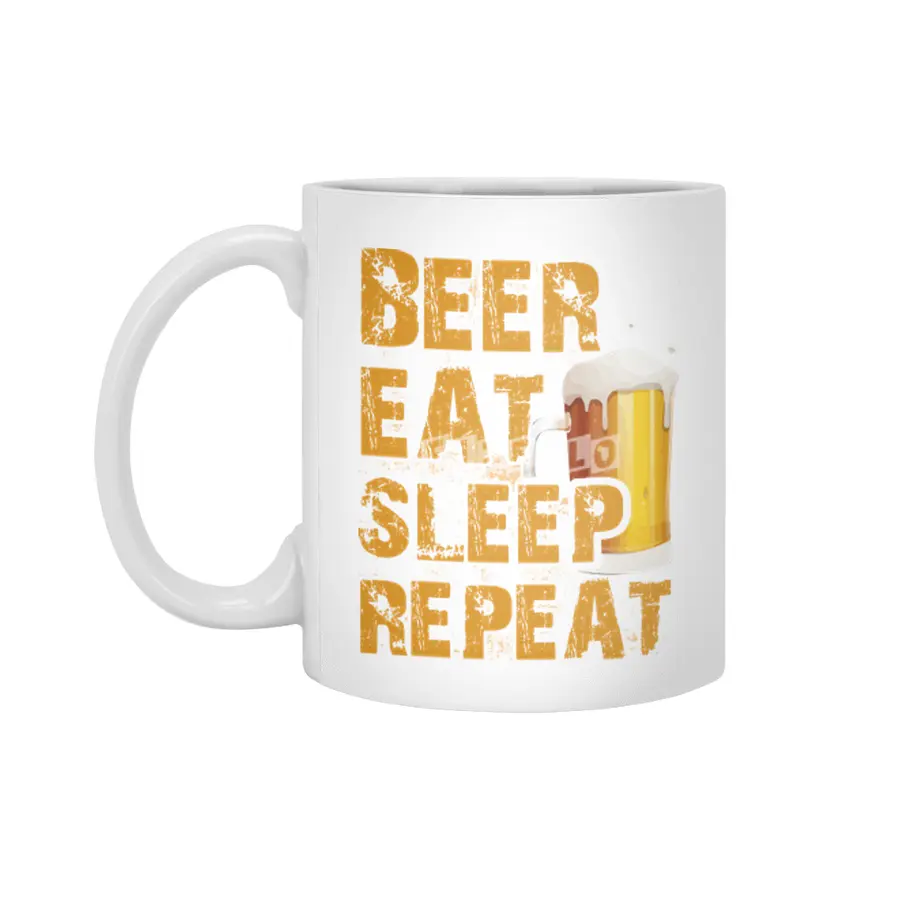 Beer Eat Sleep Repeat Beyaz Kupa
