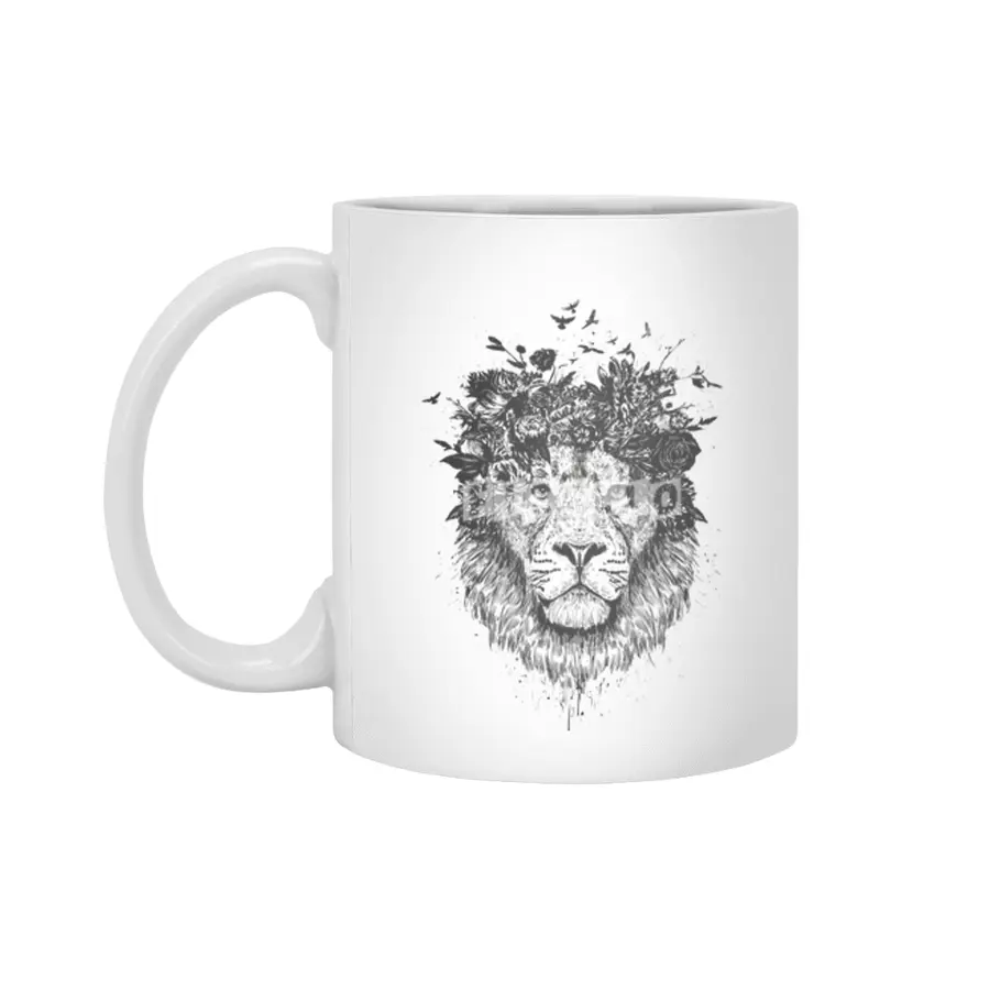 Floral lion Beyaz Kupa