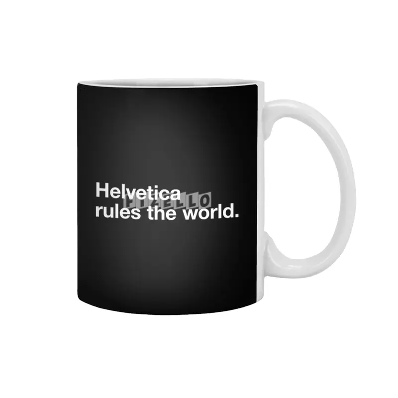 Helvetica Rules the World (black) Beyaz Kupa