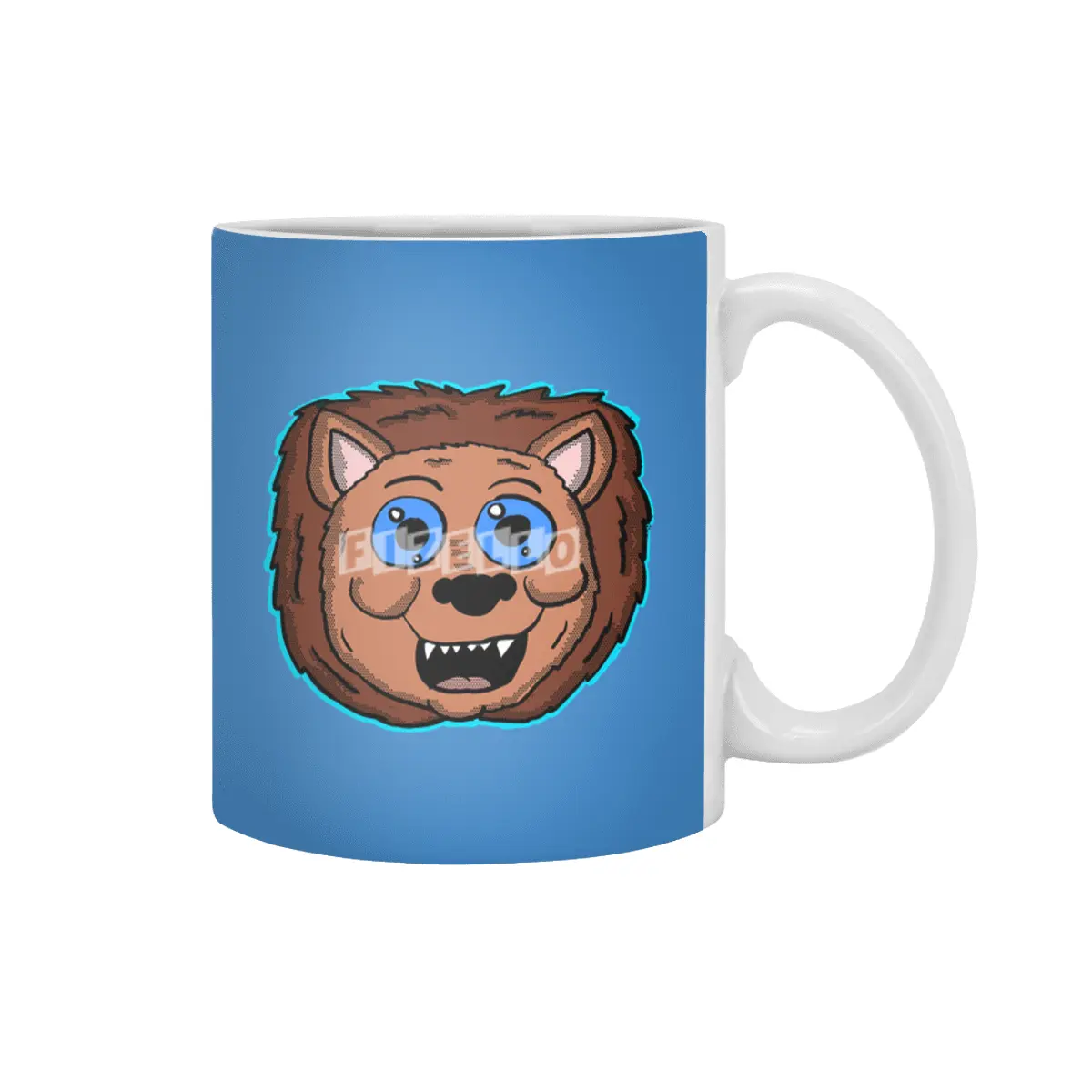 Cartoon Lion Head Beyaz Kupa
