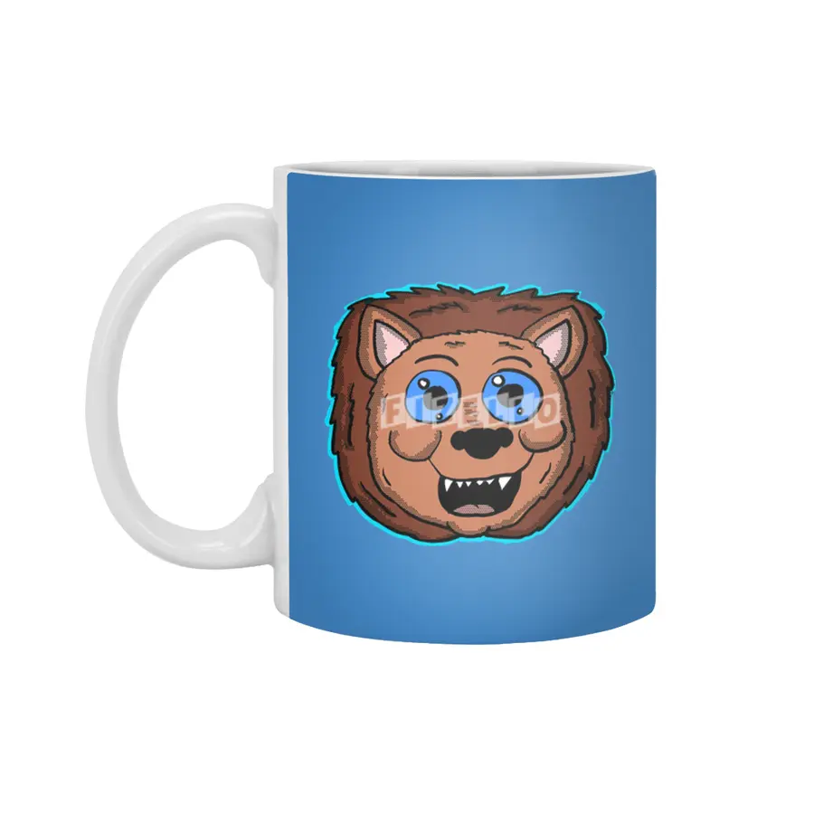 Cartoon Lion Head Beyaz Kupa