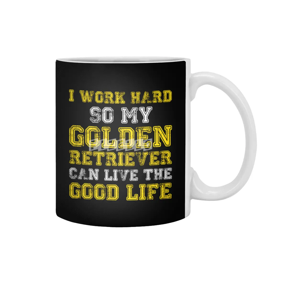 I Work Hard Funny Golden Retriever Life Beyaz Kupa