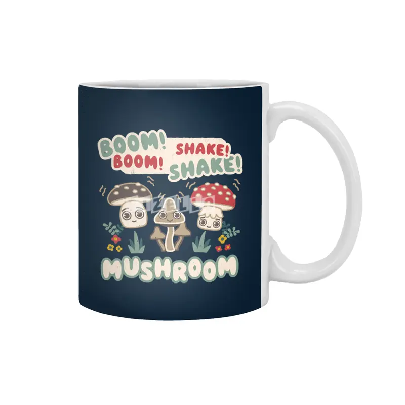 Boom Boom Shake the Room - Kawaii Mushroom Cute Characters Beyaz Kupa