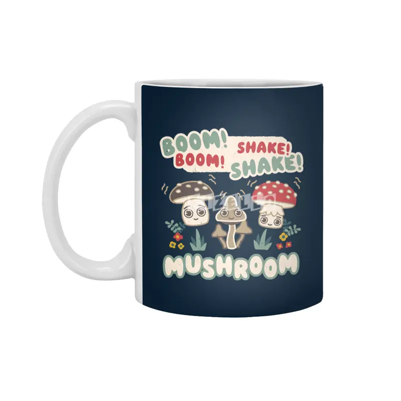 Boom Boom Shake the Room - Kawaii Mushroom Cute Characters Beyaz Kupa