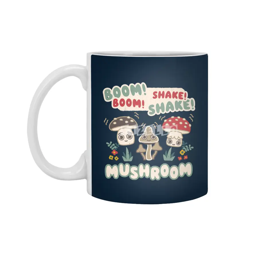 Boom Boom Shake the Room - Kawaii Mushroom Cute Characters Beyaz Kupa