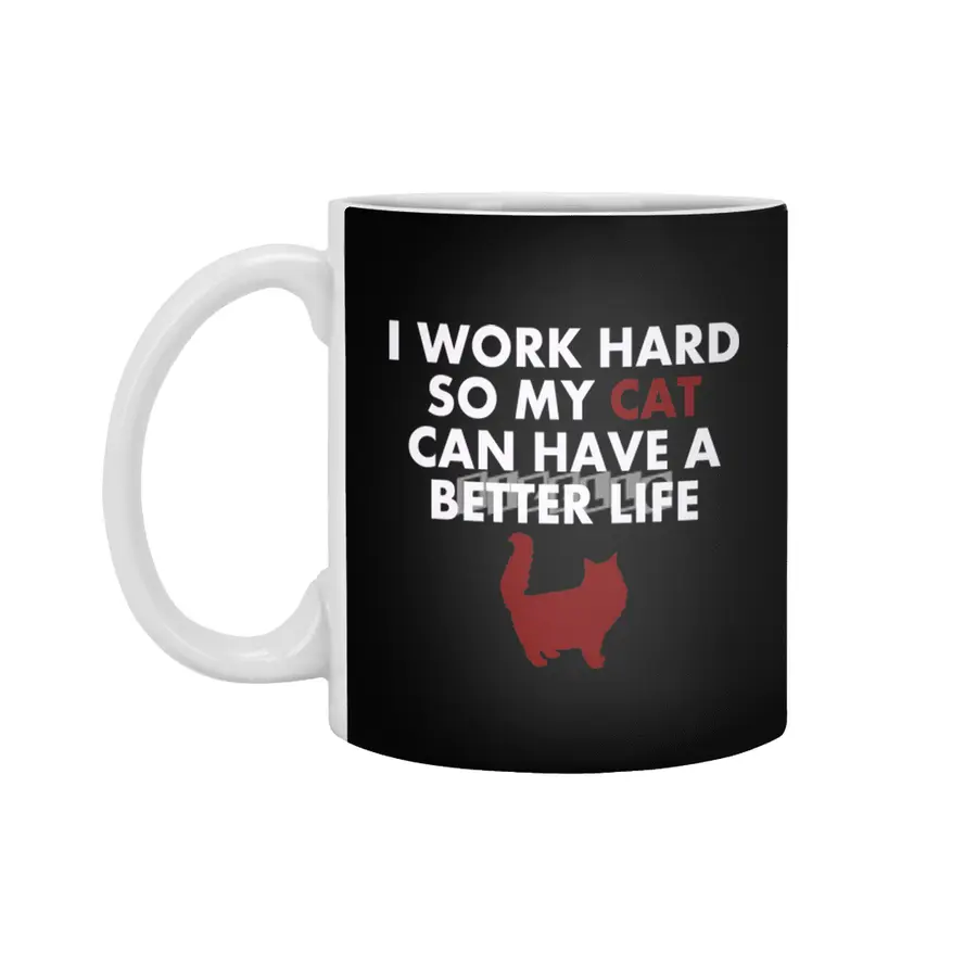 I Work Hard Funny Cat Quote For Cat Owners & lovers Beyaz Kupa