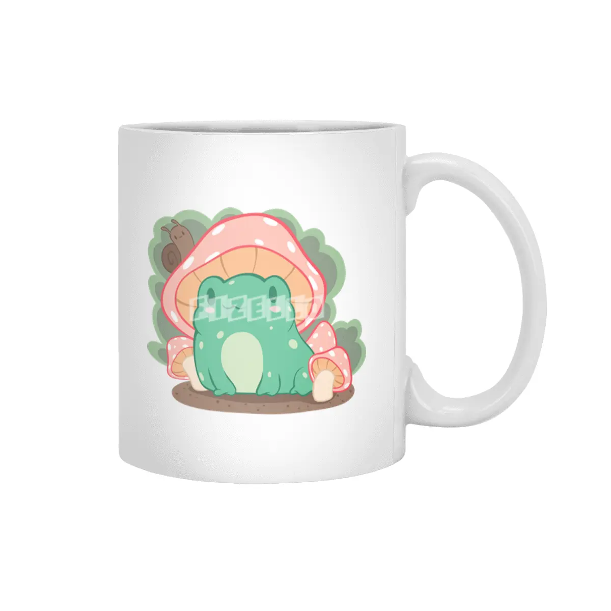 Cottagecore Aesthetic Frog Mushroom Hat Snail Kawaii Beyaz Kupa