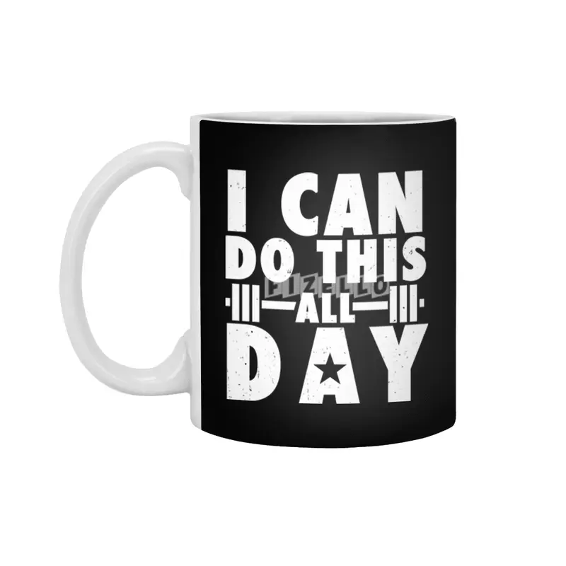 All day Workout Training Gym Fitness Motivational Beyaz Kupa