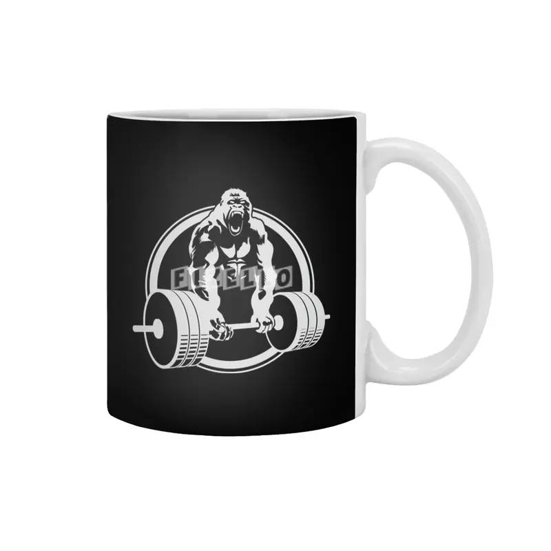 Gorilla Lifting Fitness Gym Tee Beyaz Kupa