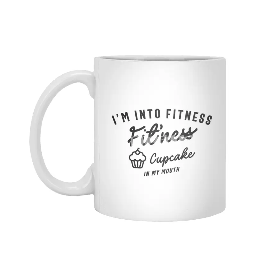 I'm Into Fitness Fit'ness Cupcake In My Mouth Beyaz Kupa