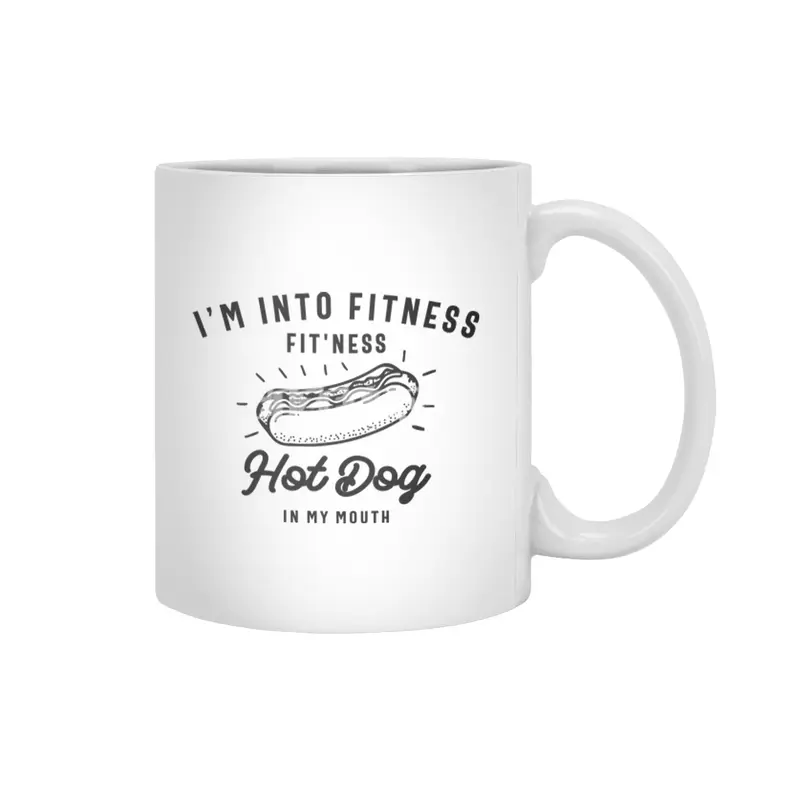 I'm Into Fitness Fit'ness Hot Dog In My Mouth Beyaz Kupa