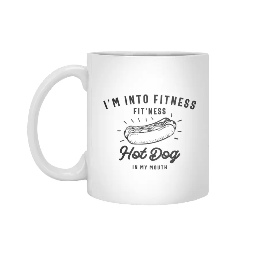 I'm Into Fitness Fit'ness Hot Dog In My Mouth Beyaz Kupa