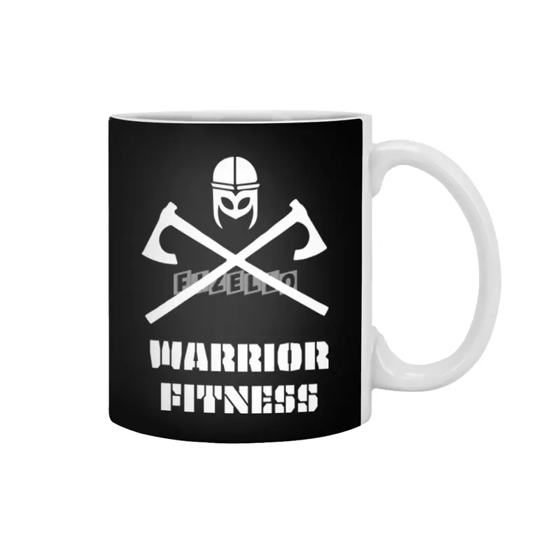 Warrior Fitness Dark Design Beyaz Kupa