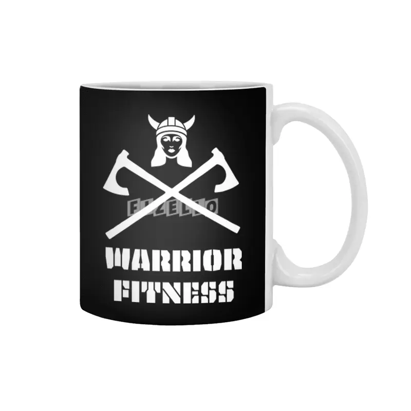 Warrior Fitness Women's Dark Shirt Design Beyaz Kupa