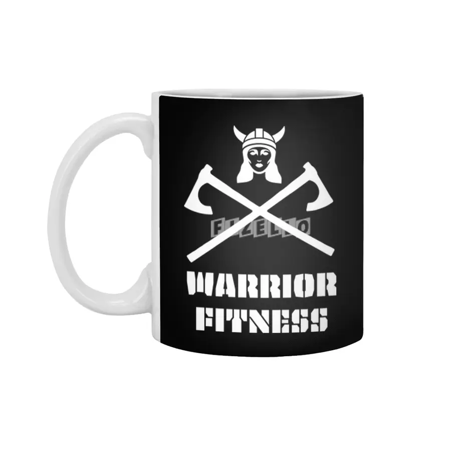 Warrior Fitness Women's Dark Shirt Design Beyaz Kupa