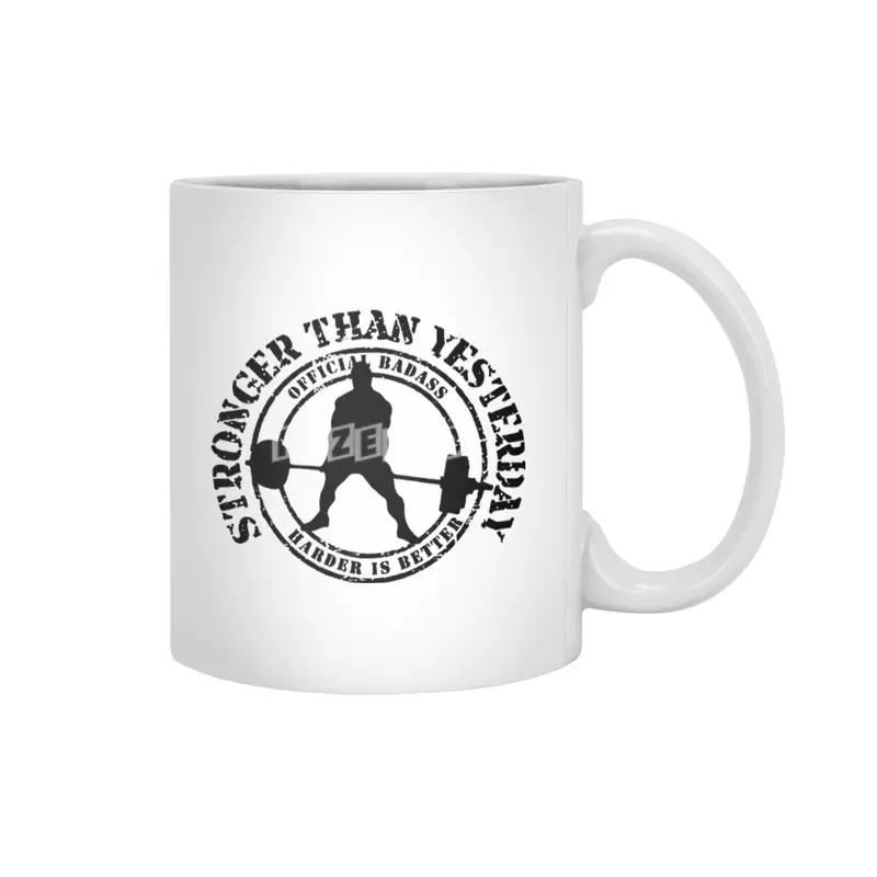 Stronger Than Yesterday Crossfit Kettlebell Fitness Ideal Gift gym crossfit lifting Beyaz Kupa