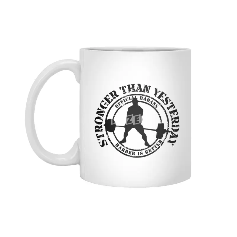 Stronger Than Yesterday Crossfit Kettlebell Fitness Ideal Gift gym crossfit lifting Beyaz Kupa