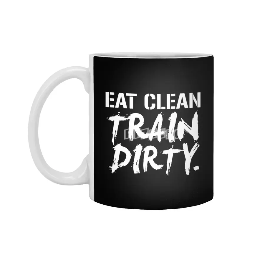 Eat Clean Train Dirty Workout Fitness Running Crossfit Motivation gym crossfit lifting Beyaz Kupa
