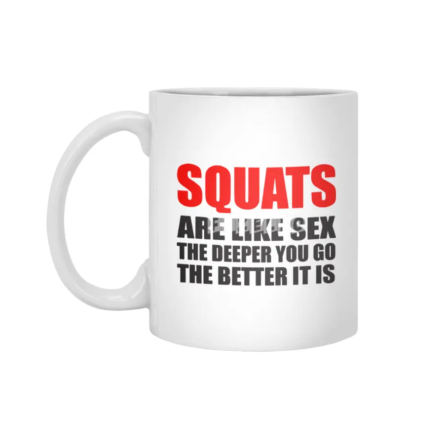 Squats Sex Health Fitness Gym Crossfit Beyaz Kupa