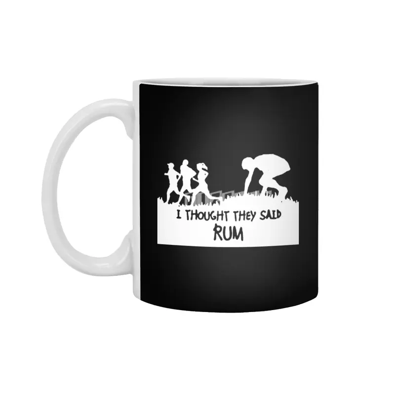 I Thought They Said Rum Mens Running Funny Slogan Runner Fitness Gift running Beyaz Kupa