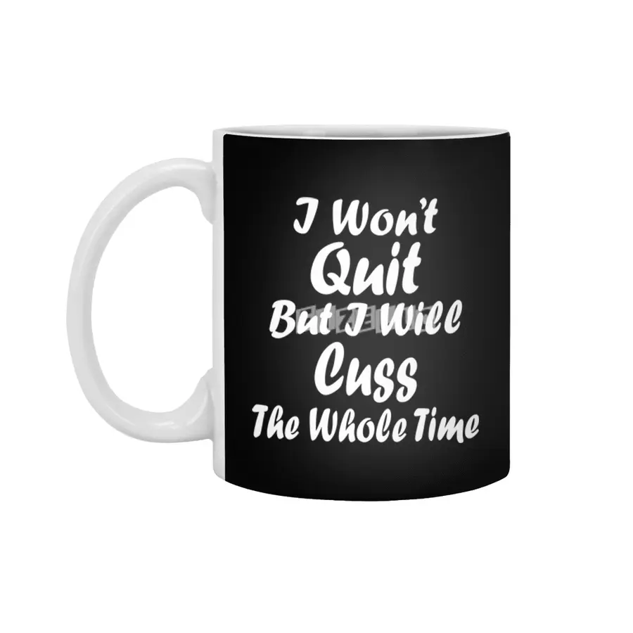 I Won_t Quit But I Will Cuss The Whole Time Workout Gym Tank Running Top Fitness Muscle Tee Funny Sl Beyaz Kupa