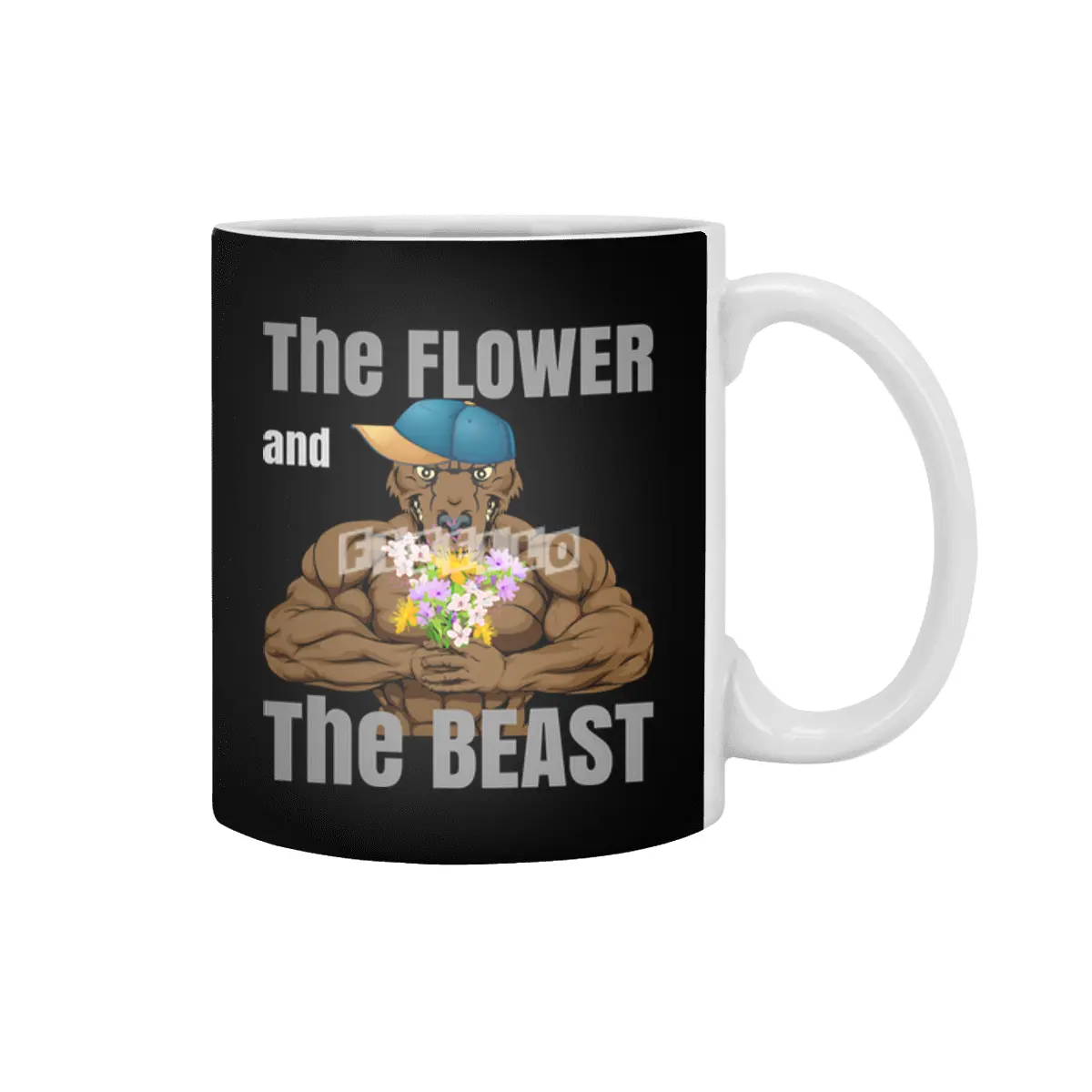 Flower and Beast Fitness Bodybuilding Beyaz Kupa