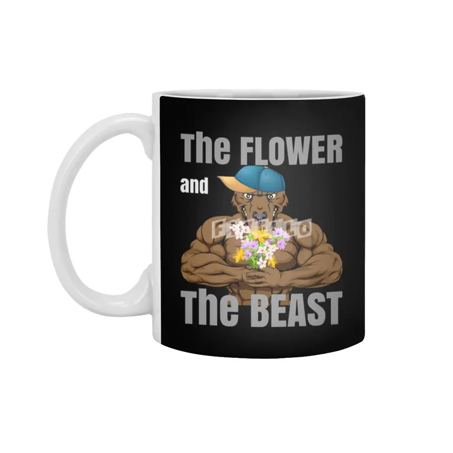 Flower and Beast Fitness Bodybuilding Beyaz Kupa