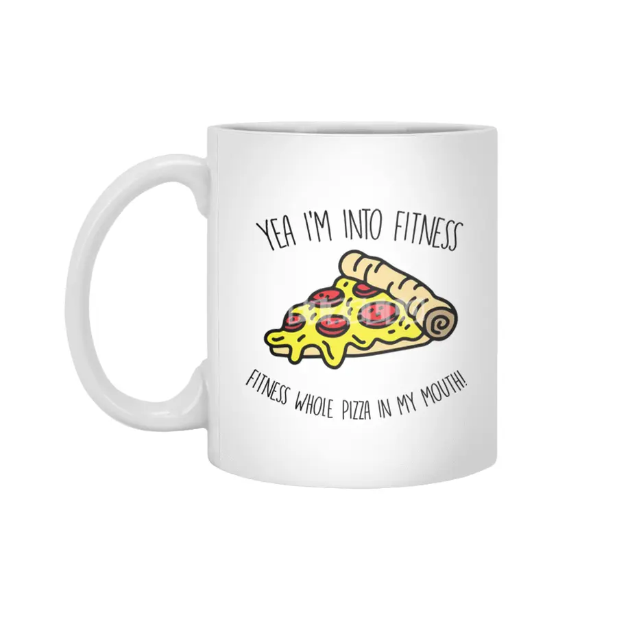 Pink Stars: Yea I'm into Fitness Fitness whole pizza in my mouth! Beyaz Kupa