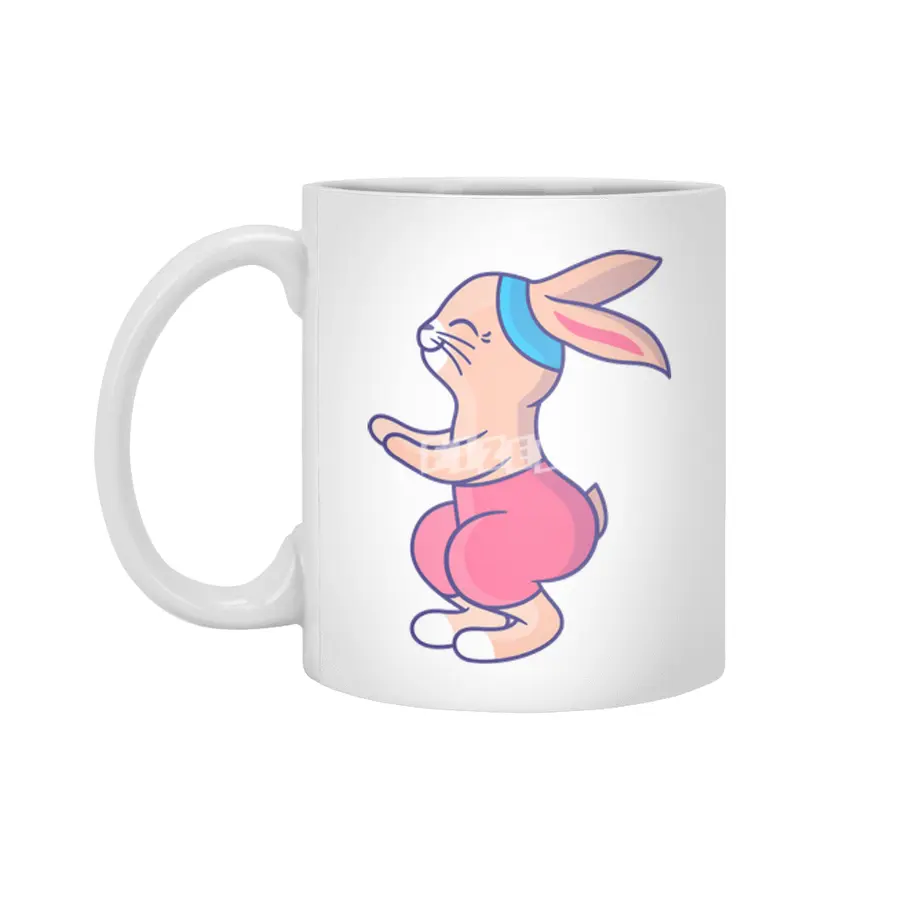 Bunny Fitness Pink Beyaz Kupa