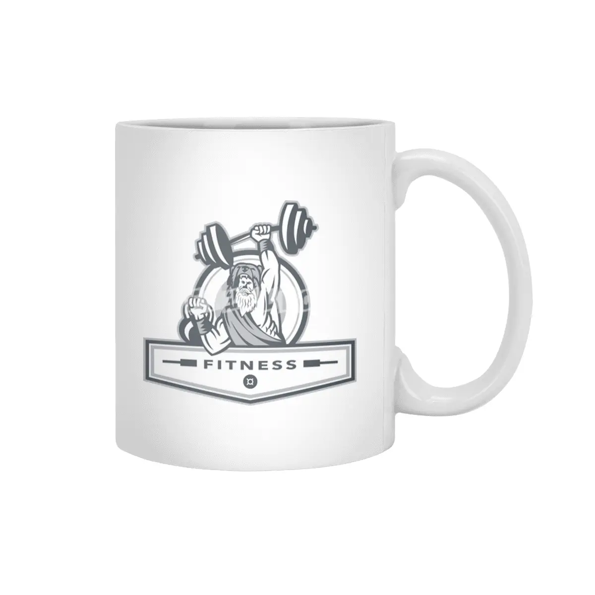 Berserker Lifting Barbell Kettlebell Fitness Circle Retro Beyaz Kupa