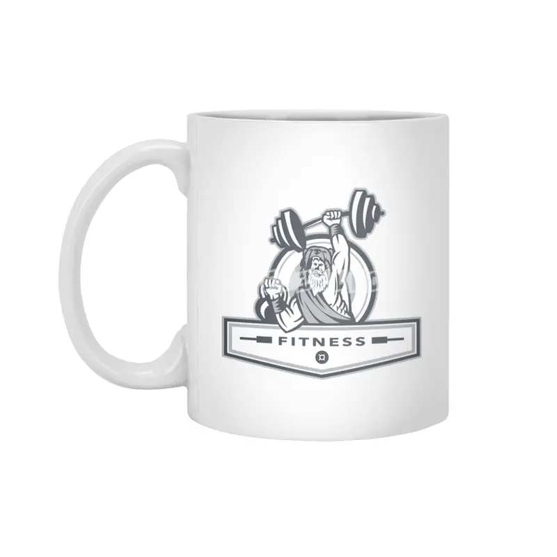 Berserker Lifting Barbell Kettlebell Fitness Circle Retro Beyaz Kupa