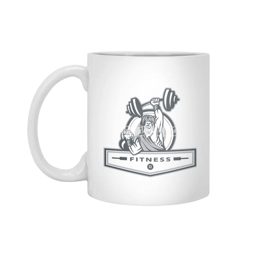 Berserker Lifting Barbell Kettlebell Fitness Circle Retro Beyaz Kupa