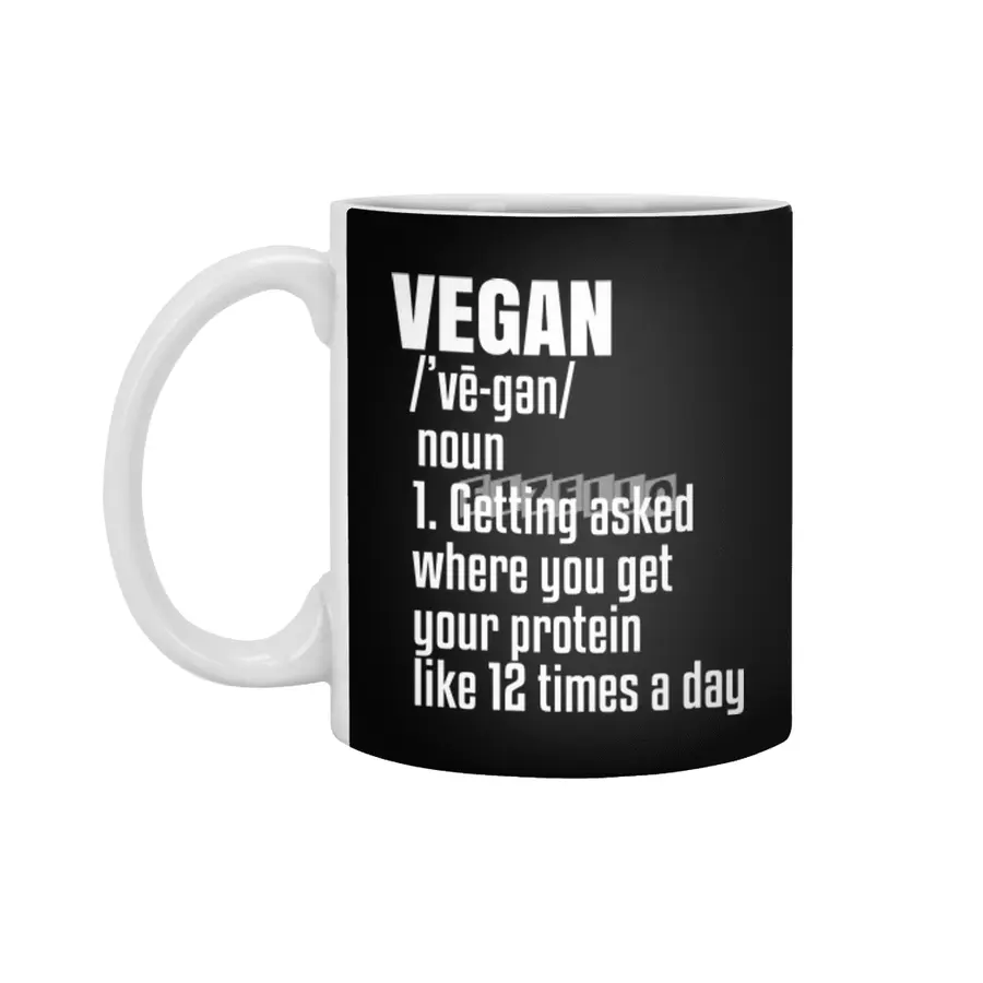 Vegan Gift Vegan Definition Go Veggie Tee Fitness Workout Beyaz Kupa