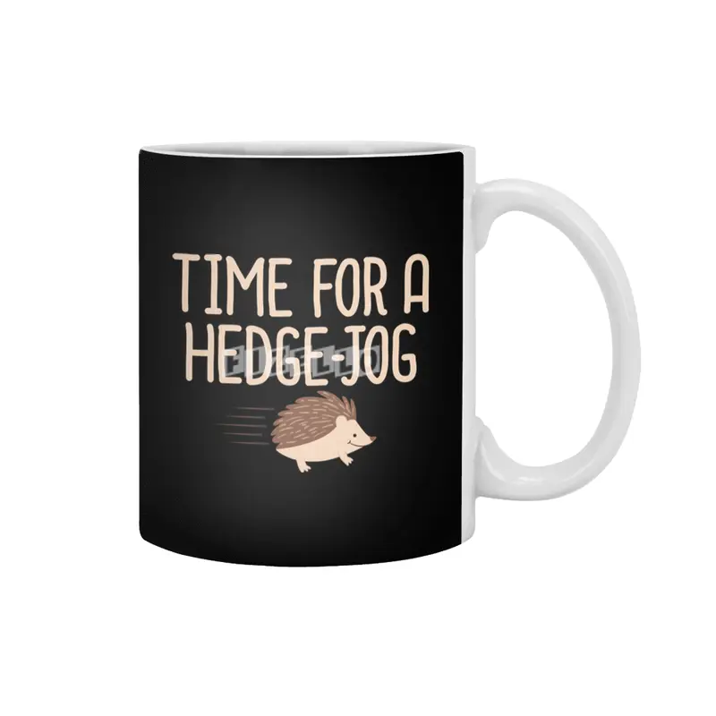 Time For A Hedge Jog Hedgehog Pun Fitness Jogging Workout Beyaz Kupa