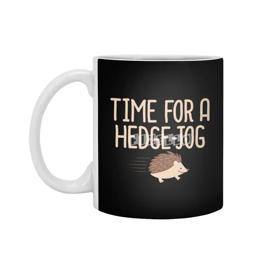 Time For A Hedge Jog Hedgehog Pun Fitness Jogging Workout Beyaz Kupa