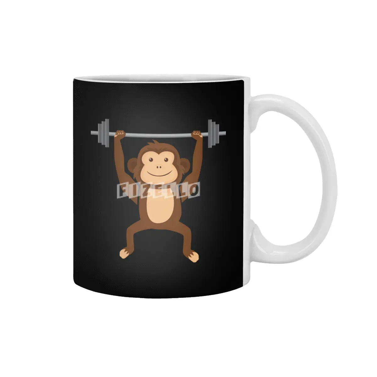 Weightlifting Body Builder Fitness Monkey, Gym Enthusiast, Funny Workout Monkey Bar Beyaz Kupa